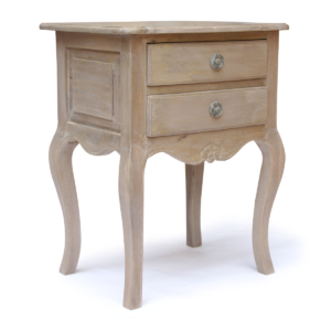 wooden bed side table with 2 drawers