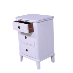 wooden bedside table with 3 drawers 50 × 38 × 75 cm