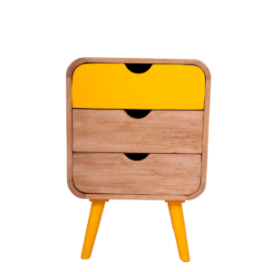 wooden bedside table with 3 drawers 40 × 35 × 60 cm