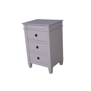 wooden bedside table with 3 drawers 48 × 38 × 72 cm