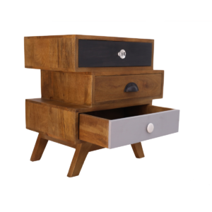 Home wooden zikzek with 3 drawers 45 x 35 x 45 cm.