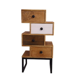 Home wooden zikzek 4 drawers 40x30x80 cm